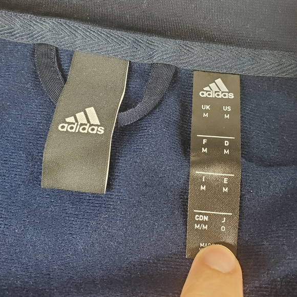 Adidas 3 Stripes Navy Blue Track Suit Jacket - Picture 5 of 8